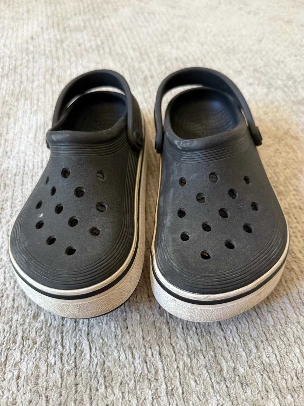 Crocs Crocband Black Platform Clogs Shoes Juniors Size J3